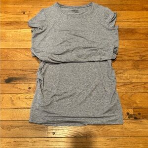 Patagonia Ruched Knit Dress | Worn Wear Soft Stretch Gray Travel Dress